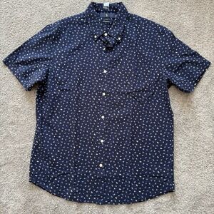 Polo Ralph Lauren Mens XL Slim Fit RL Untucked SEERSUCKER Flag Pony Shirt Blue